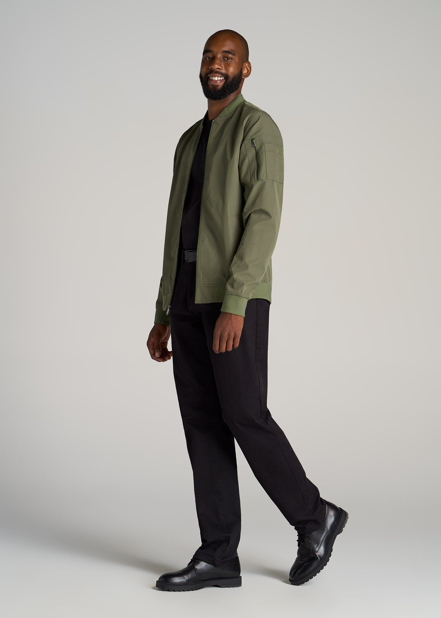 Men's Tall Bomber Jacket in Olive sold by American Tall product image thumbnail 4