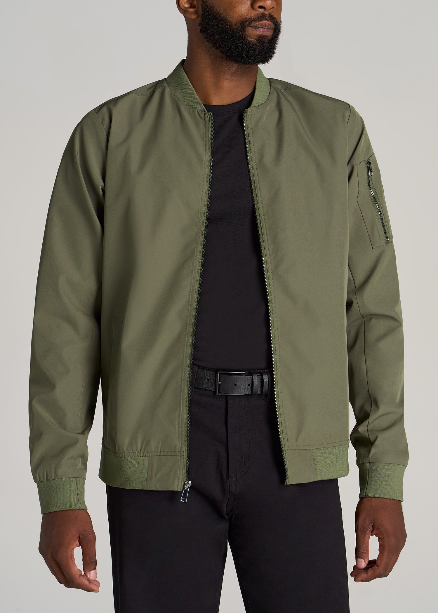 Men's Tall Bomber Jacket in Olive sold by American Tall