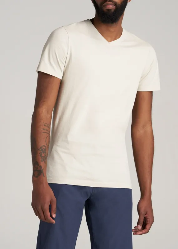The Everyday REGULAR-FIT V-Neck Tall Men's T-Shirt in Oatmeal sold by American Tall