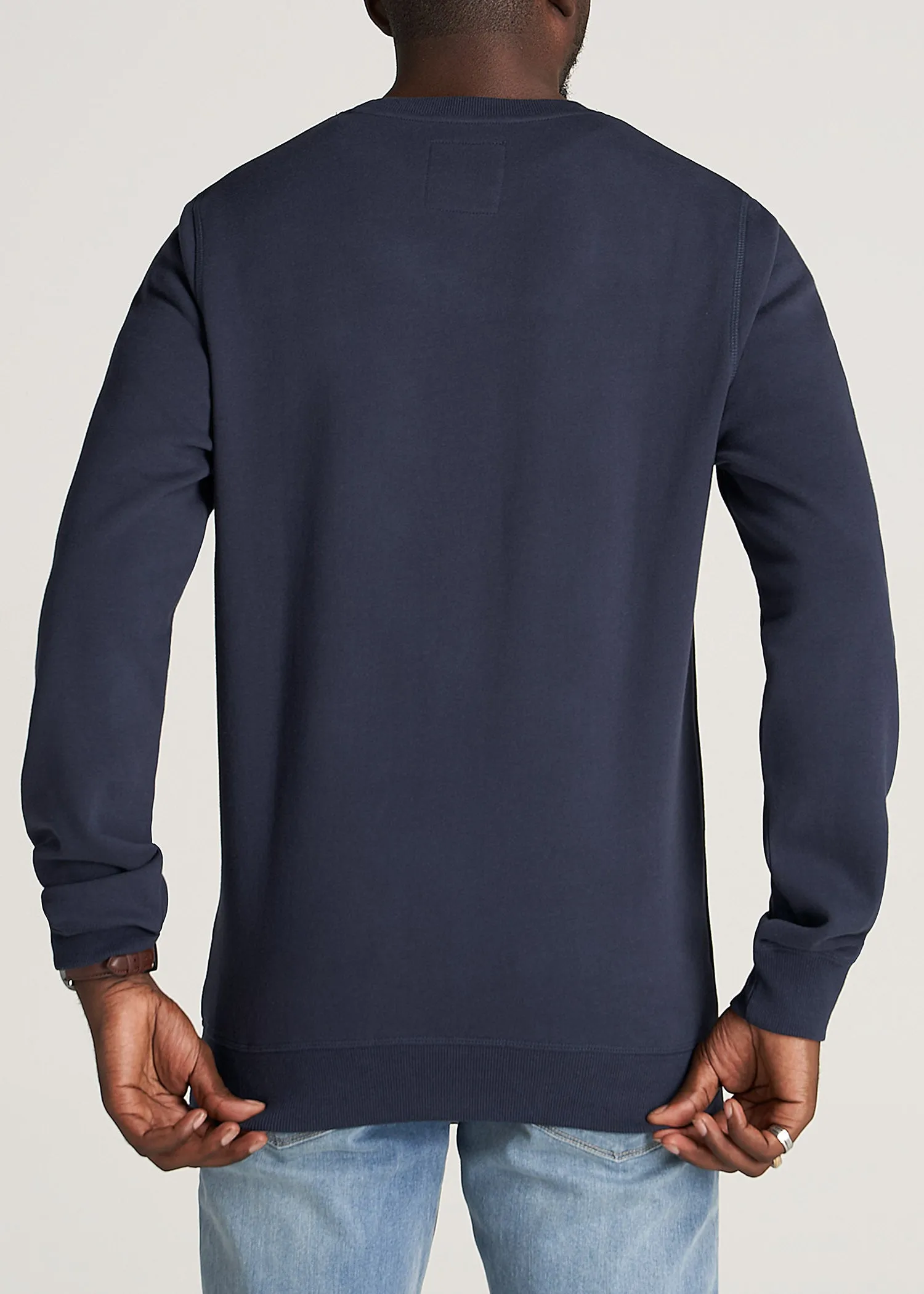 Wearever Fleece Crewneck Tall Men's Sweatshirt in Navy sold by American Tall product image thumbnail 5