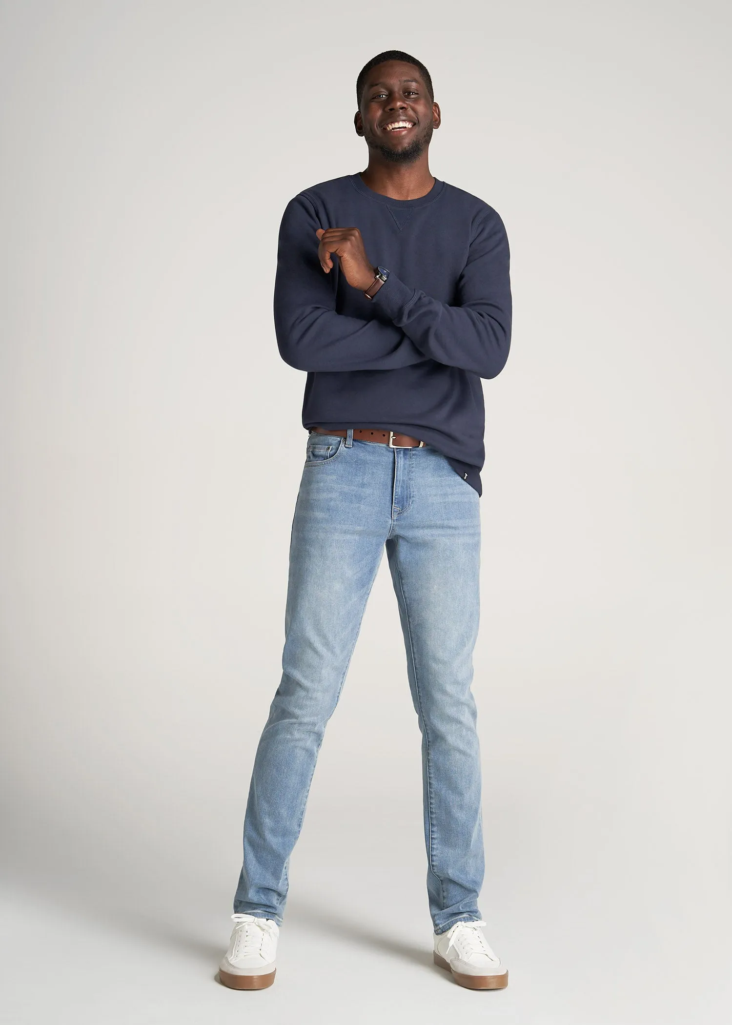 Wearever Fleece Crewneck Tall Men's Sweatshirt in Navy sold by American Tall product image thumbnail 4