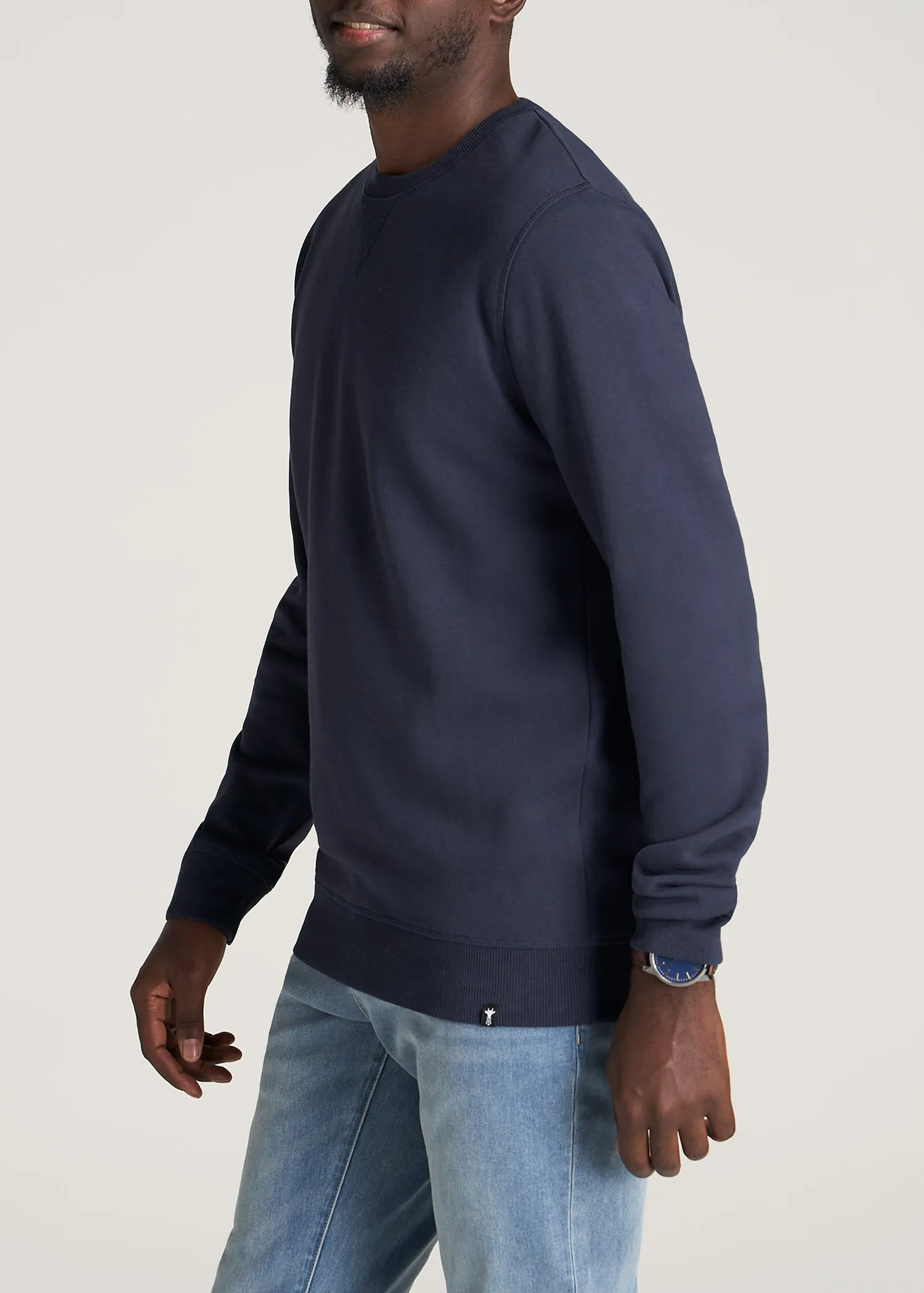 Wearever Fleece Crewneck Tall Men's Sweatshirt in Navy sold by American Tall product image thumbnail 3