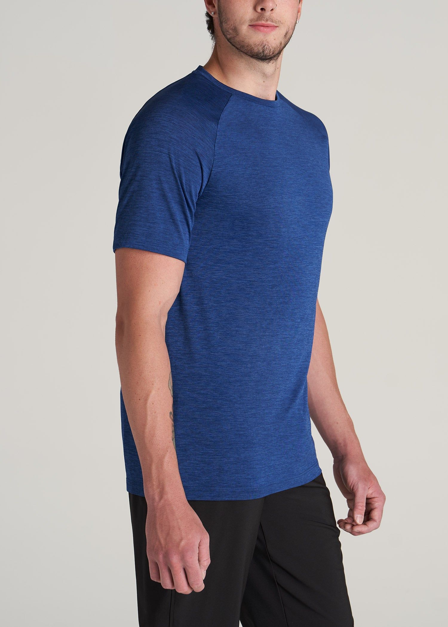 A.T. Performance MODERN-FIT Raglan Short sleeve Tee for Tall Men in Tech Blue Mix sold by American Tall product image thumbnail 3