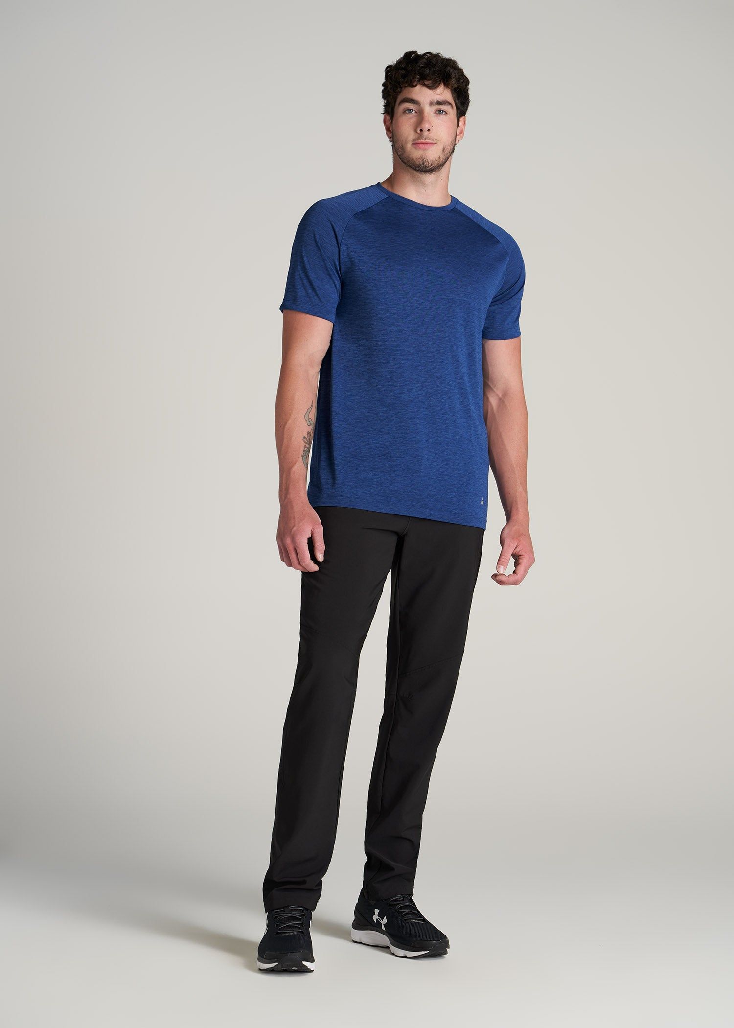 A.T. Performance MODERN-FIT Raglan Short sleeve Tee for Tall Men in Tech Blue Mix sold by American Tall product image thumbnail 4