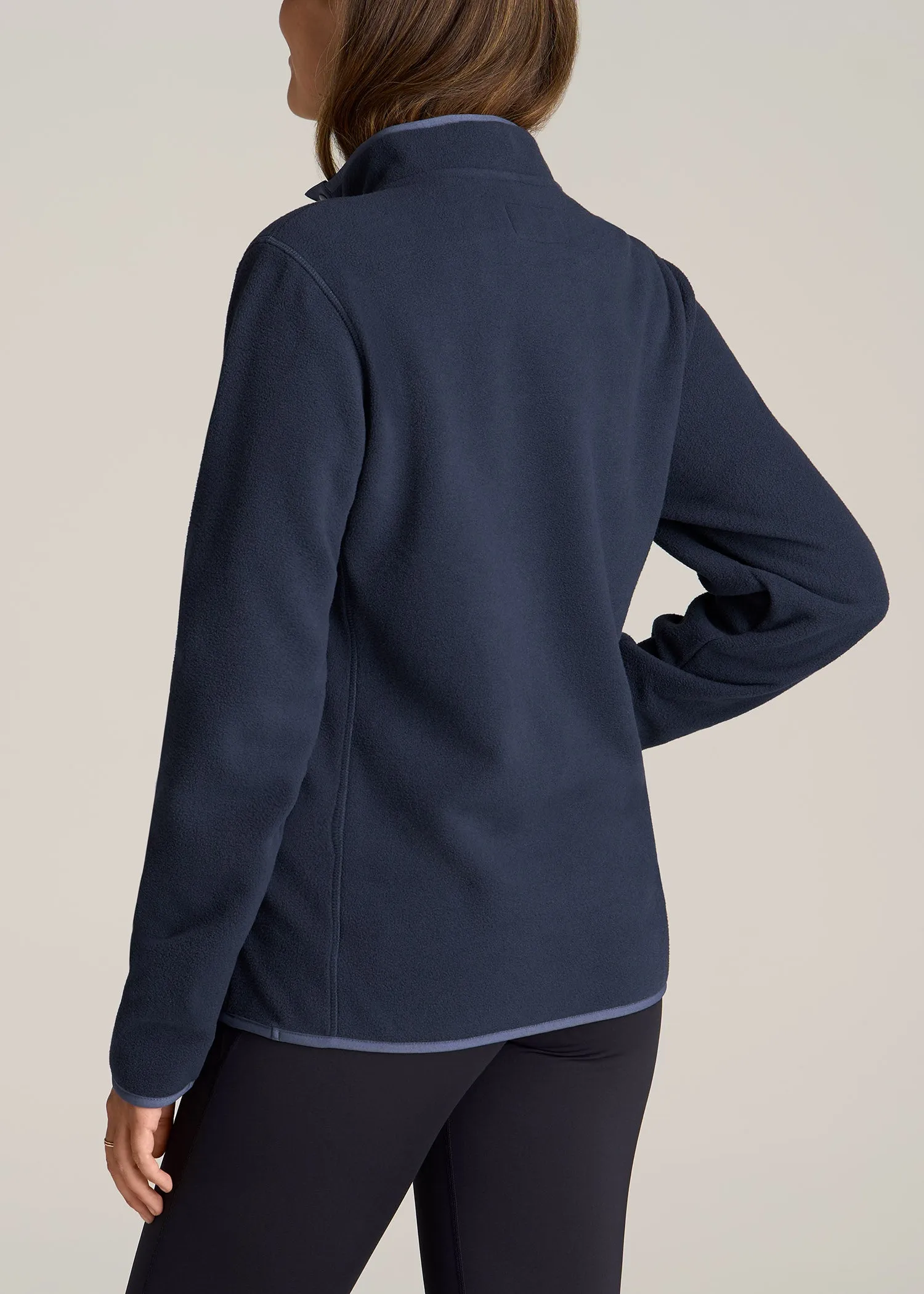 Polar Fleece 3-Snap Pullover Sweater for Tall Women in Regal Blue sold by American Tall product image thumbnail 5