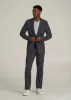 Textured Garment Washed Stretch Cotton Tall Blazer in Iron Grey sold by American Tall