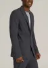 Textured Garment Washed Stretch Cotton Tall Blazer in Iron Grey sold by American Tall