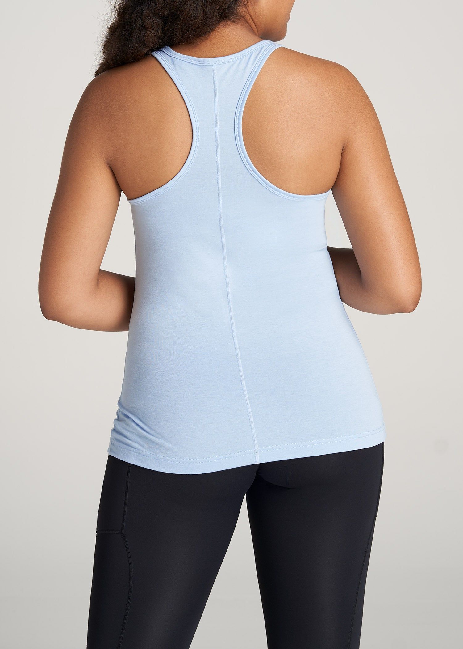 Racerback Tank Top in Cloud Blue - Extra-Long Women's Tanks sold by American Tall product image thumbnail 5