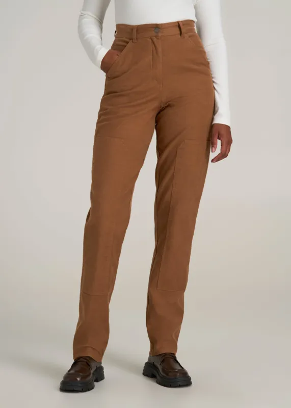 High-Waisted Carpenter Pocket Pants for Tall Women in Nutshell sold by American Tall
