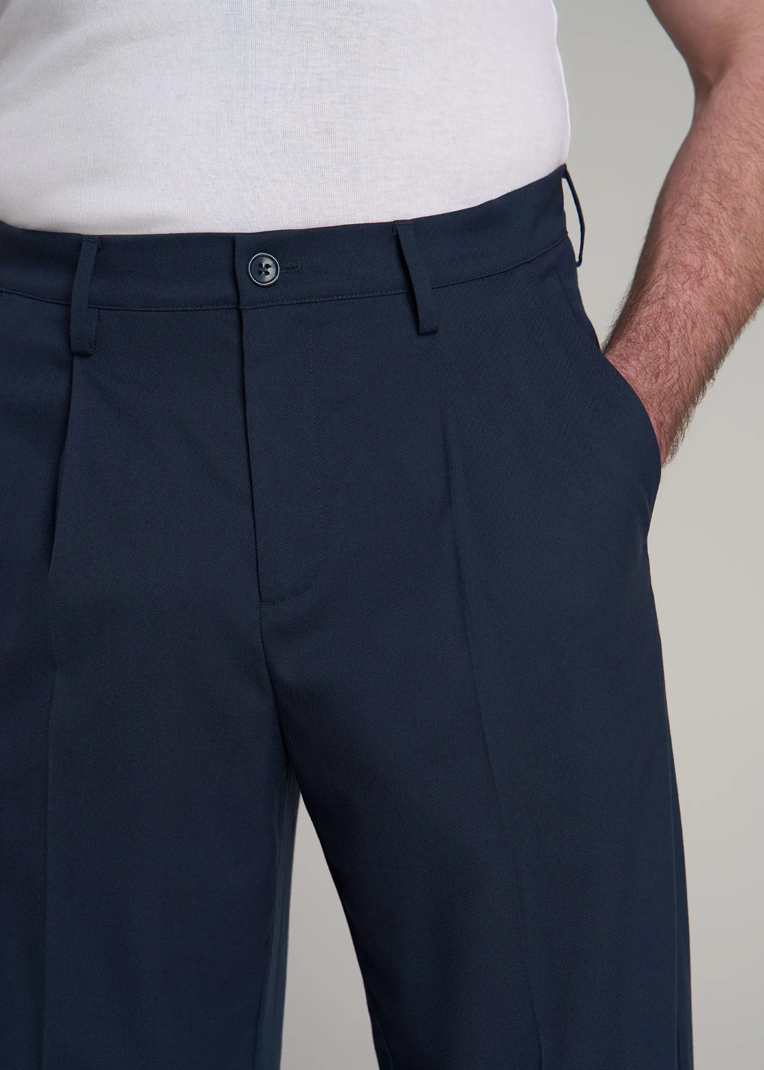 Relaxed Pleated Trousers for Tall Men in Deep Cove sold by American Tall product image thumbnail 2