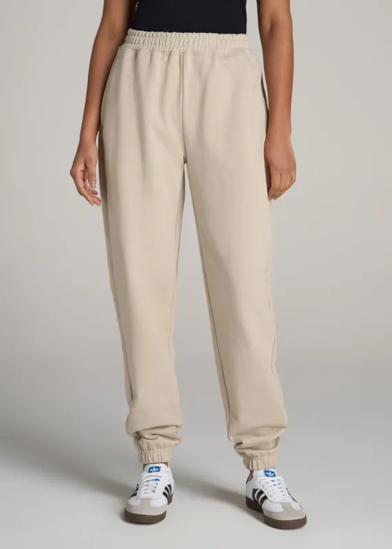 Wearever Oversized French Terry Joggers for Tall Women in Stone sold by American Tall