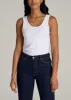 Slim Fit Jersey Tank Top for Tall Women in Bright White sold by American Tall