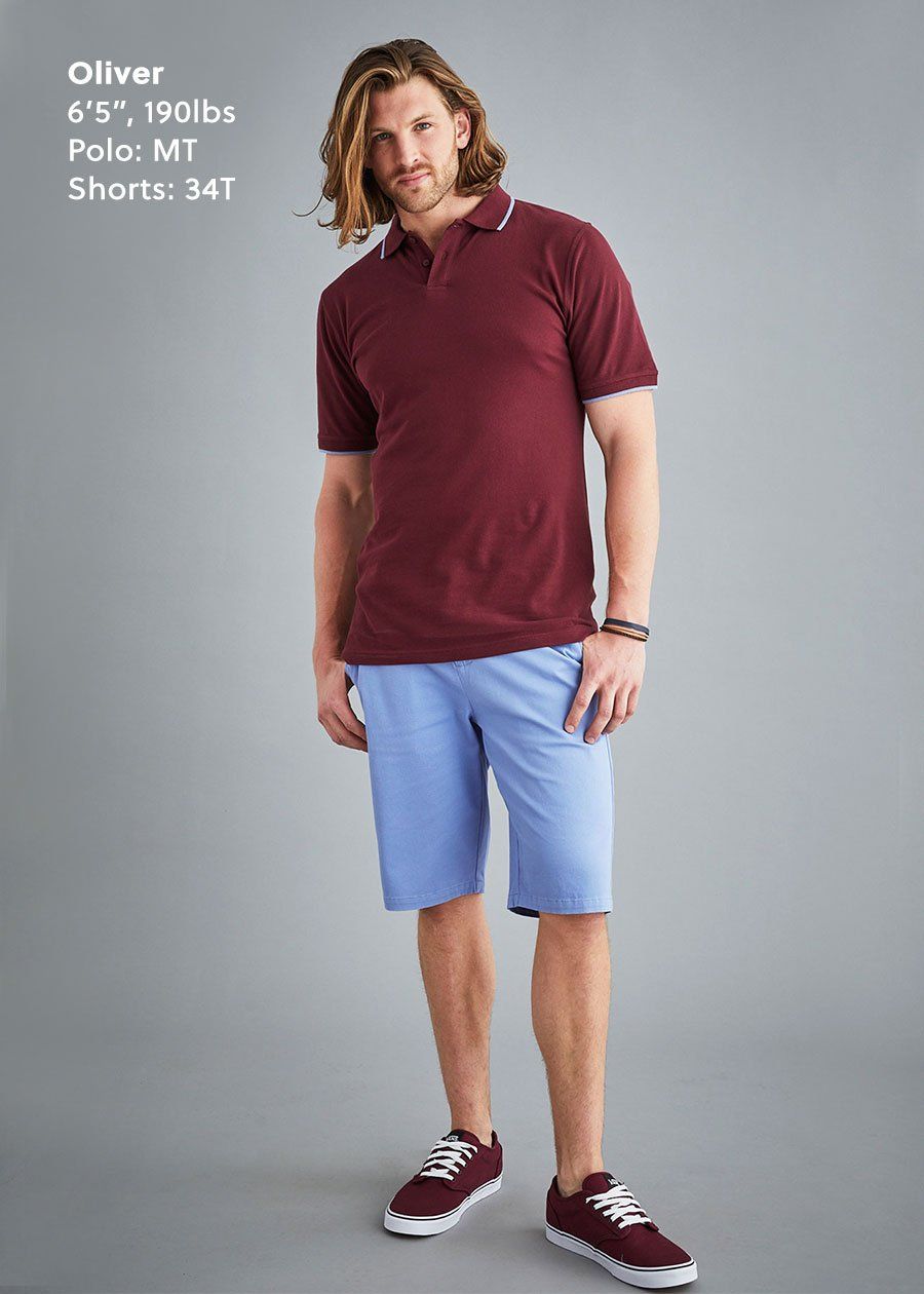 Tipped Men's Tall Polo Shirt in Maroon & Sky Blue sold by American Tall product image thumbnail 7