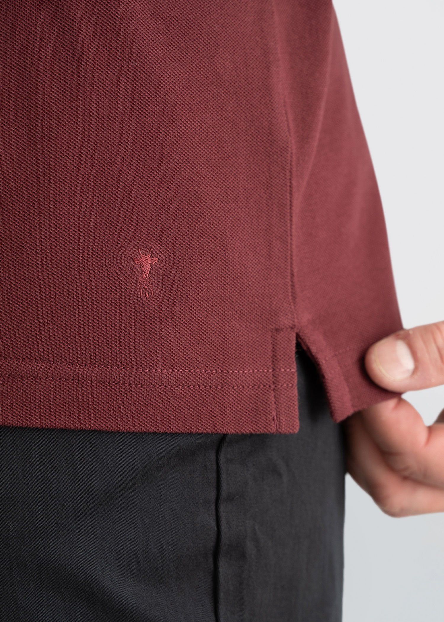 Tipped Men's Tall Polo Shirt in Maroon & Sky Blue sold by American Tall product image thumbnail 4