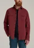LJ&S Heavyweight Cotton Twill Overshirt for Tall Men in Burnt Brick sold by American Tall