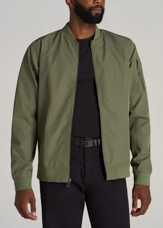 Men's Tall Bomber Jacket in Olive sold by American Tall