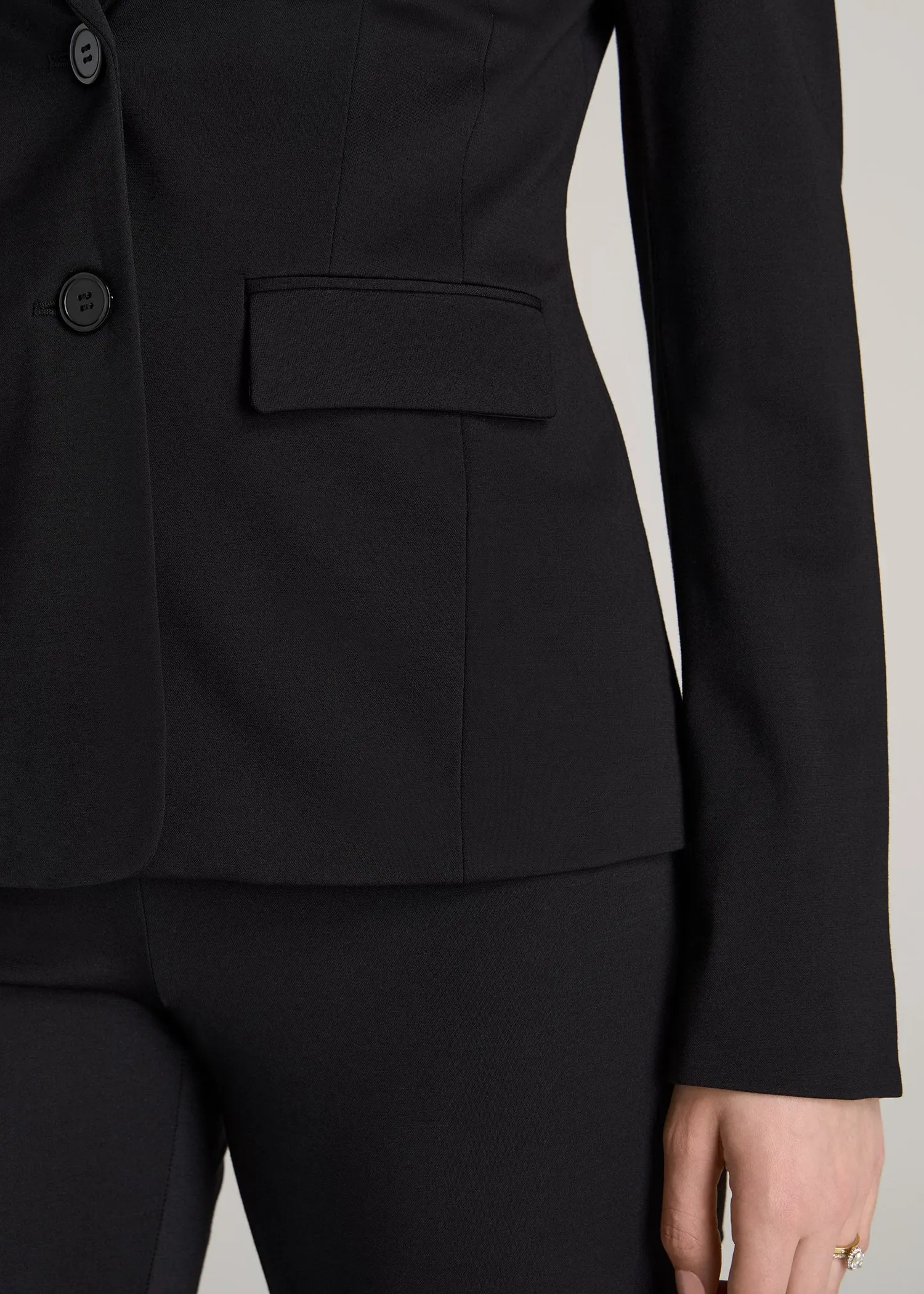 SLIM-FIT Two Button Blazer for Tall Women in Black sold by American Tall product image thumbnail 2