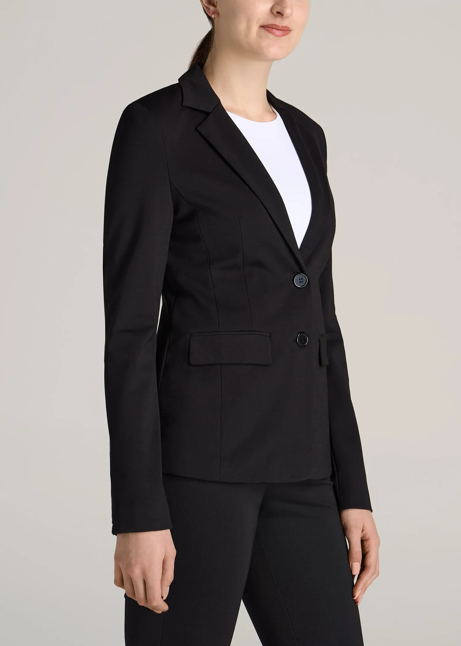 SLIM-FIT Two Button Blazer for Tall Women in Black sold by American Tall product image thumbnail 3