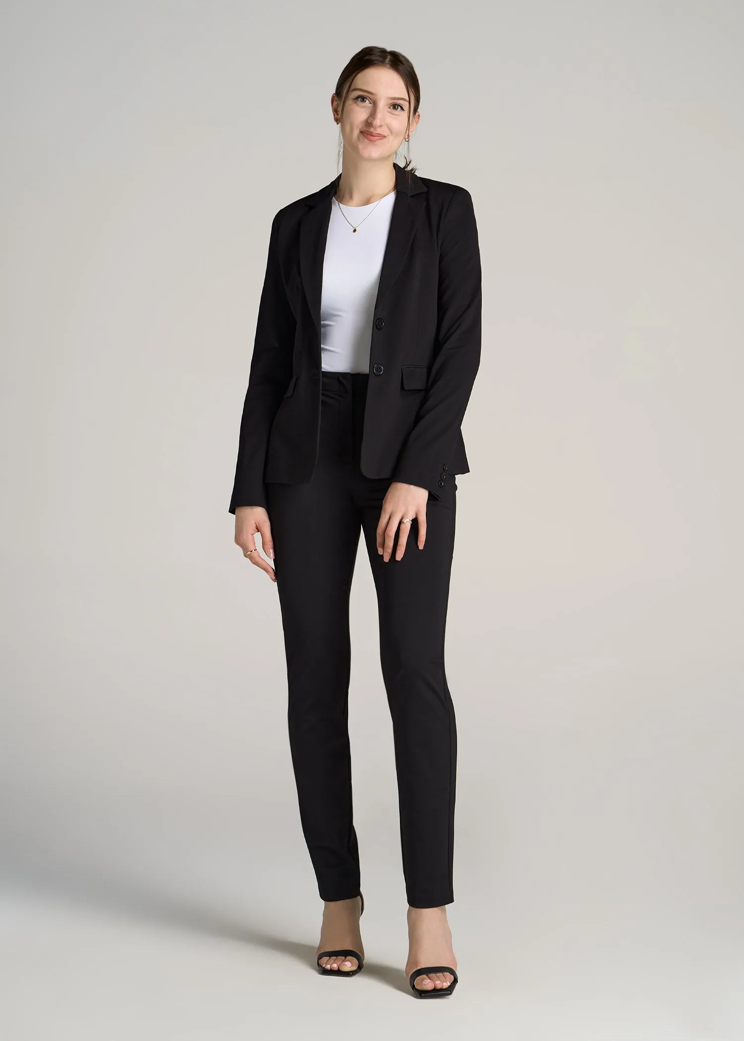 SLIM-FIT Two Button Blazer for Tall Women in Black sold by American Tall product image thumbnail 4