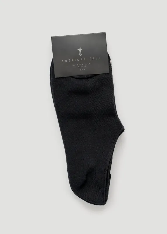 Women's No-Show Socks (X-Large Size: 10-13) | Black 3 Pack sold by American Tall
