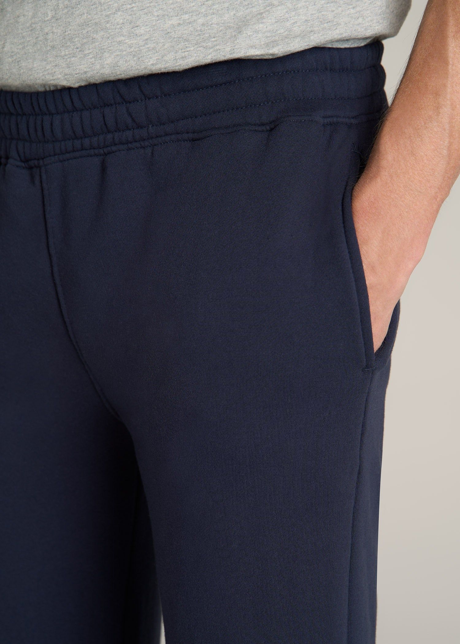 Wearever Fleece Open-Bottom Sweatpants for Tall Men in Navy sold by American Tall product image thumbnail 2