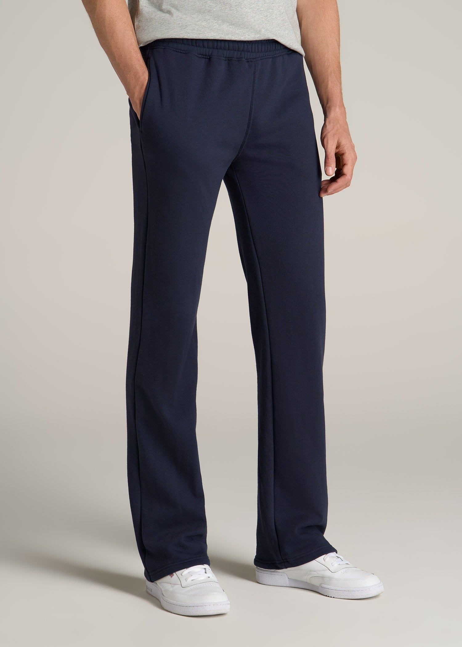 Wearever Fleece Open-Bottom Sweatpants for Tall Men in Navy sold by American Tall product image thumbnail 3