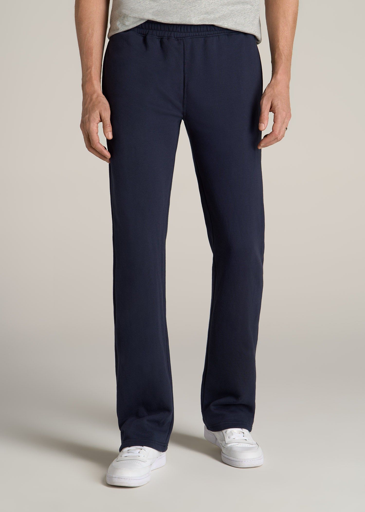 Wearever Fleece Open-Bottom Sweatpants for Tall Men in Navy sold by American Tall