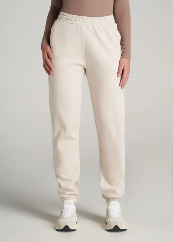 Wearever Fleece Relaxed Sweatpants for Tall Women in Oatmeal Mix sold by American Tall