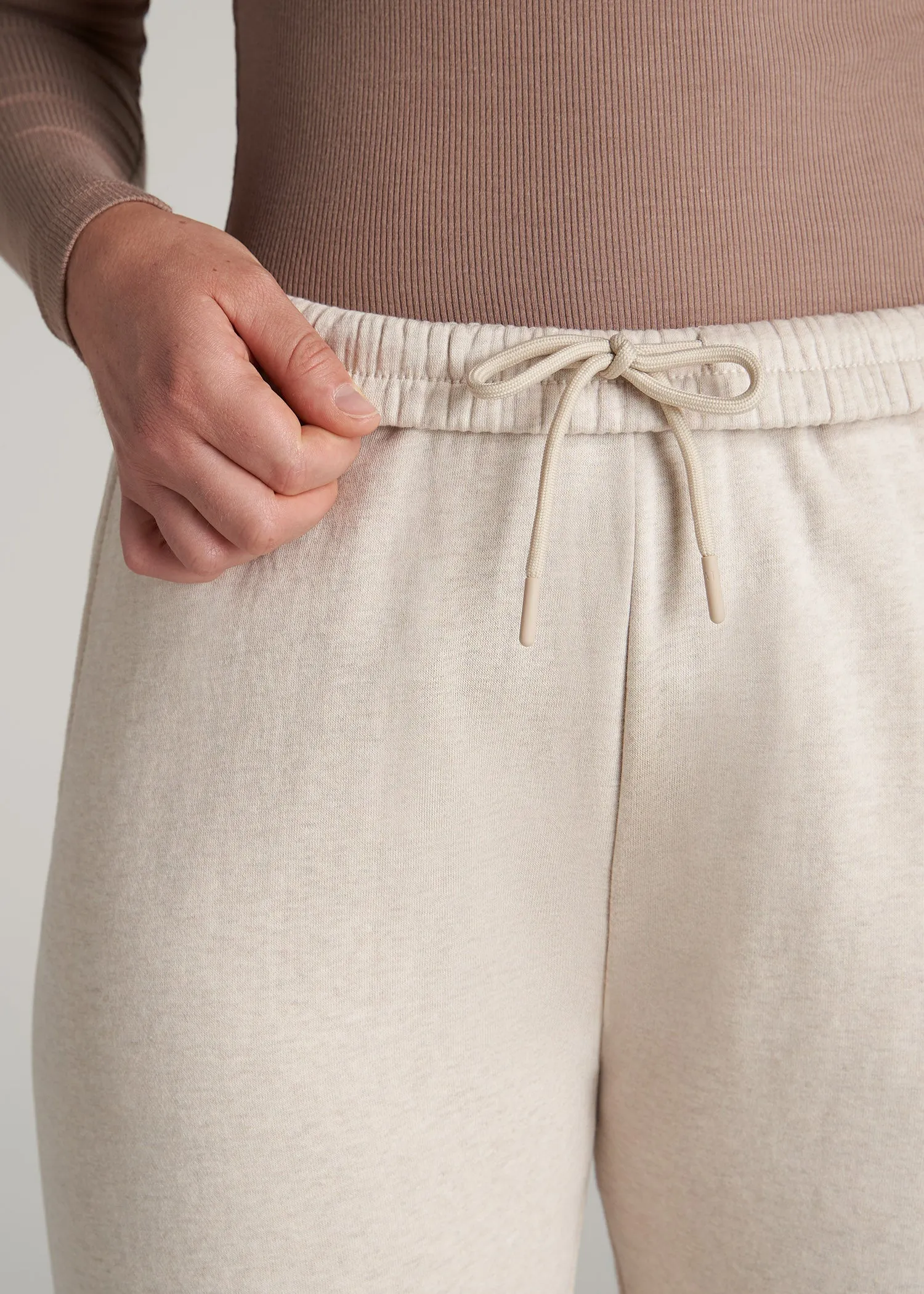 Wearever Fleece Relaxed Sweatpants for Tall Women in Oatmeal Mix sold by American Tall product image thumbnail 2