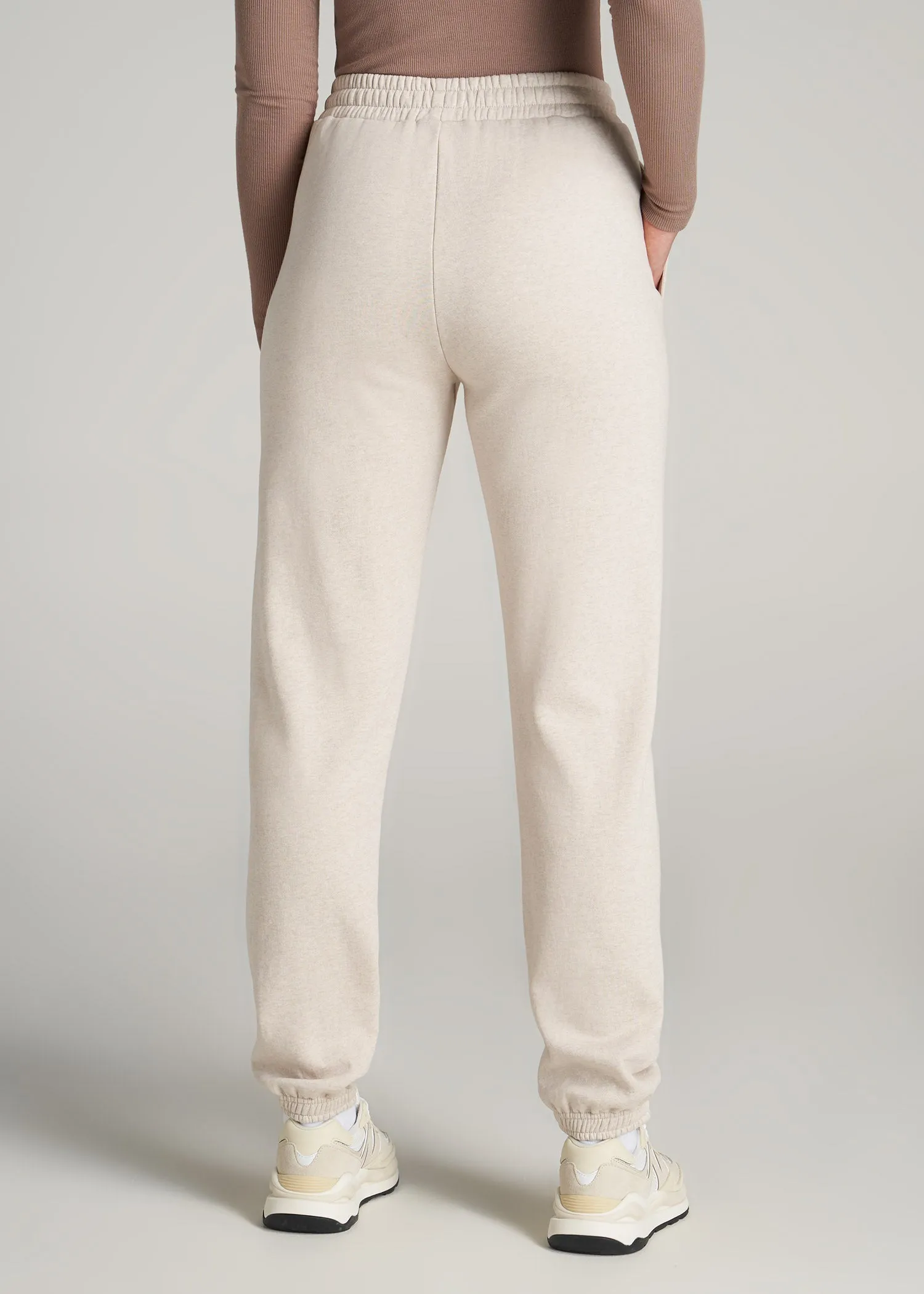Wearever Fleece Relaxed Sweatpants for Tall Women in Oatmeal Mix sold by American Tall product image thumbnail 5