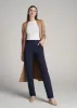 Slim Straight Leg Dress Pants for Tall Women in Navy sold by American Tall