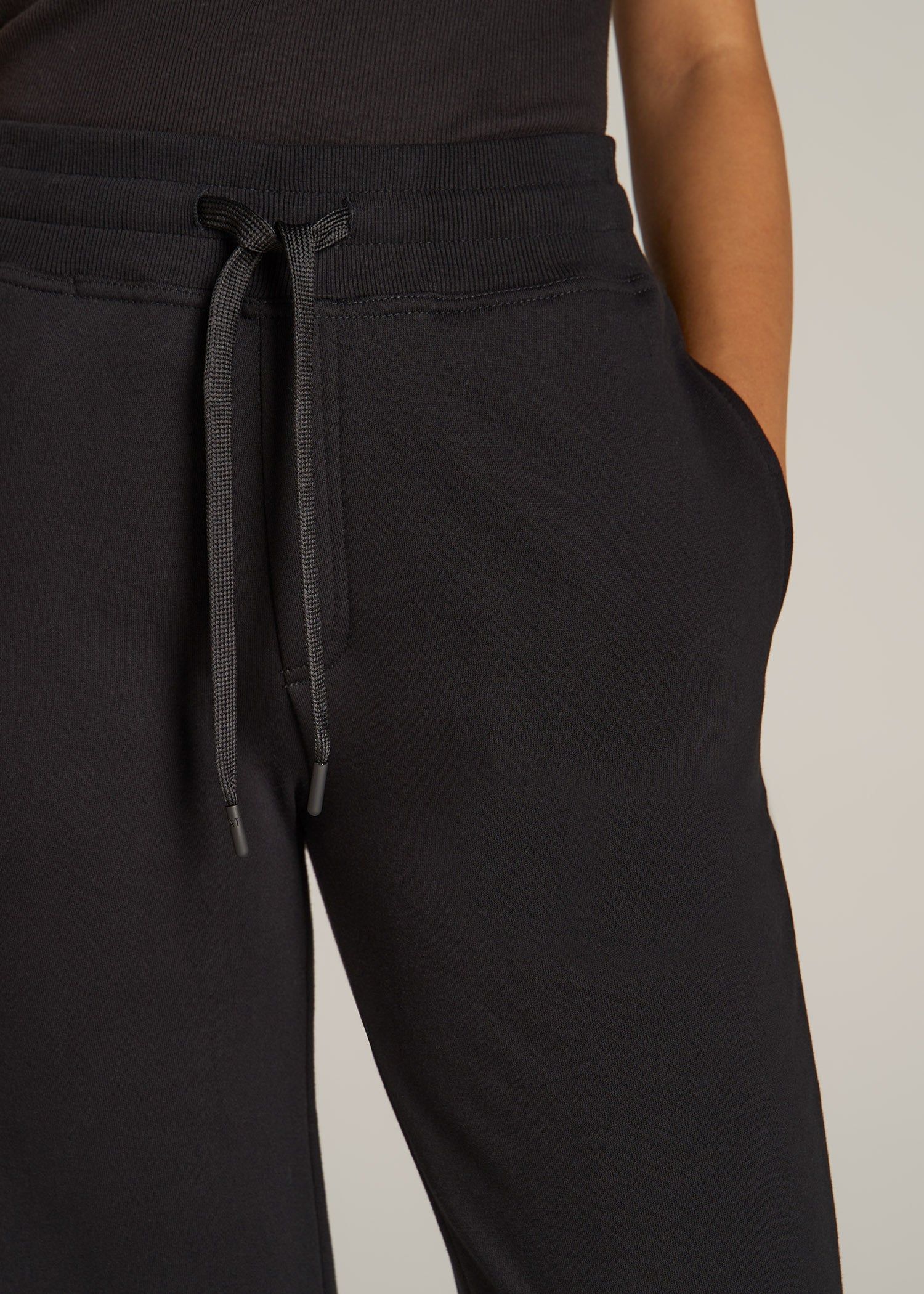 Wearever Fleece Open-Bottom Sweatpants for Tall Women in Black sold by American Tall product image thumbnail 2