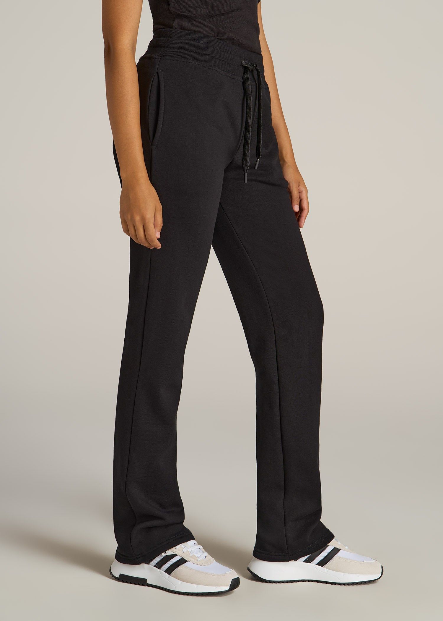 Wearever Fleece Open-Bottom Sweatpants for Tall Women in Black sold by American Tall product image thumbnail 3