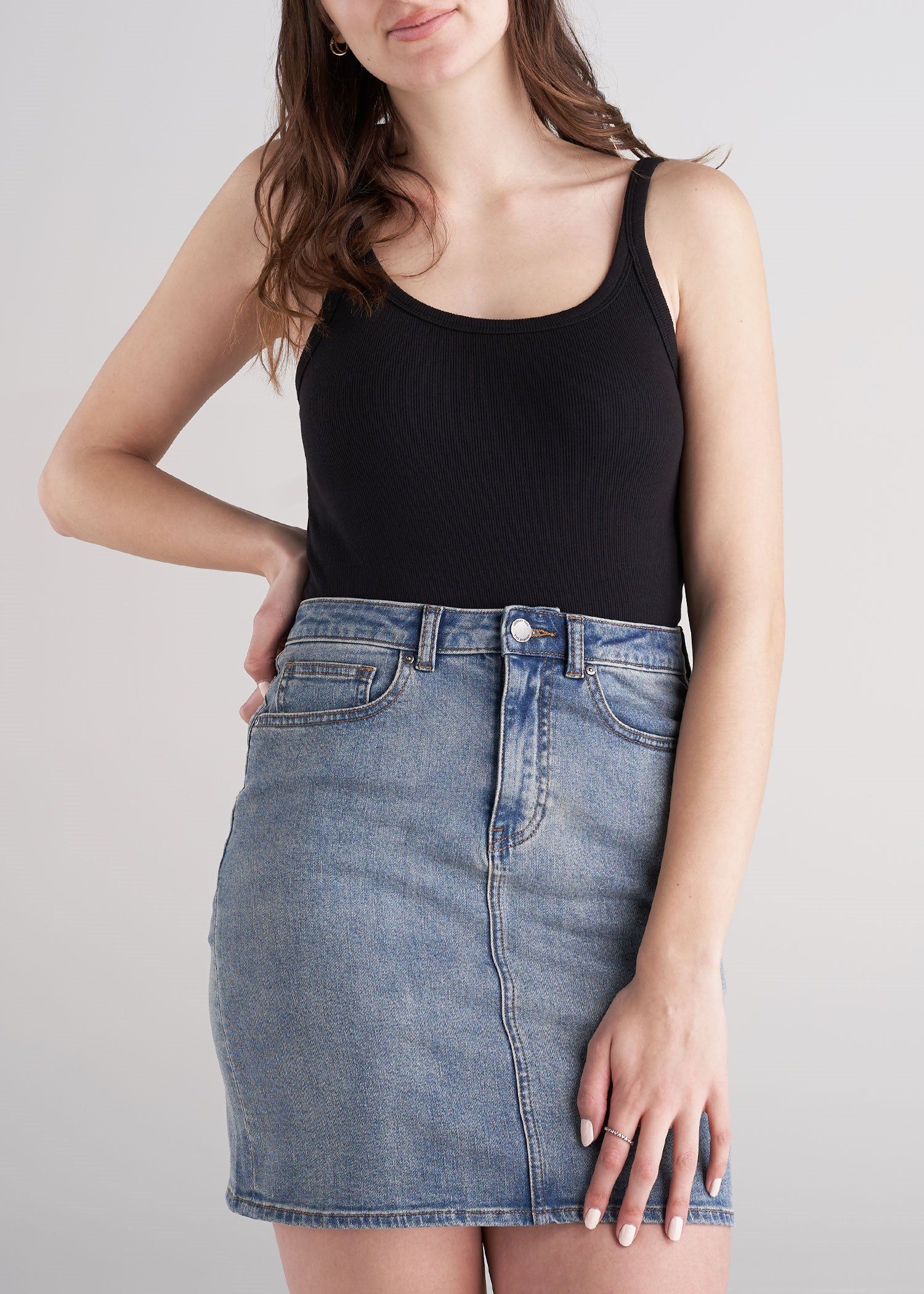 Ribbed Tank in Black - Women's Tall Tank Tops sold by American Tall