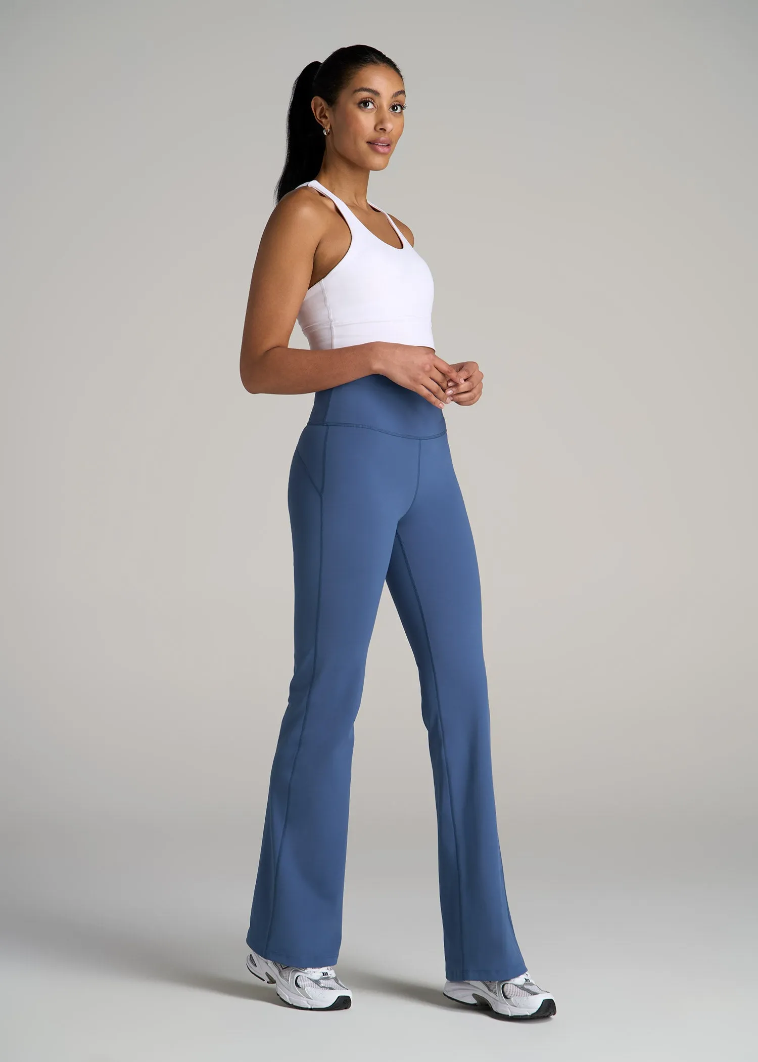 Balance Tall Women's Flare Yoga Pants in Steel Blue sold by American Tall product image thumbnail 4