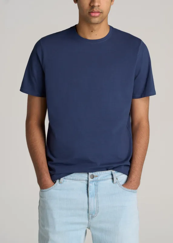 The Essential REGULAR-FIT Crew-Neck Men's Tall Tees in Navy sold by American Tall