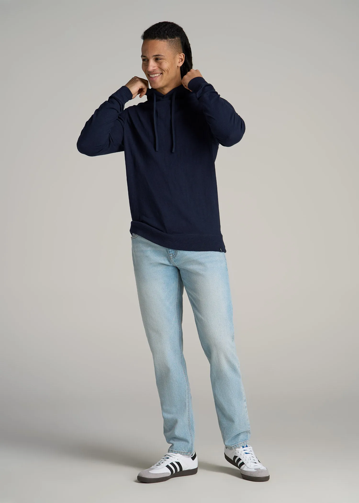 Sunwashed Slub Pullover Men's Tall Hoodie in Evening Blue sold by American Tall product image thumbnail 4