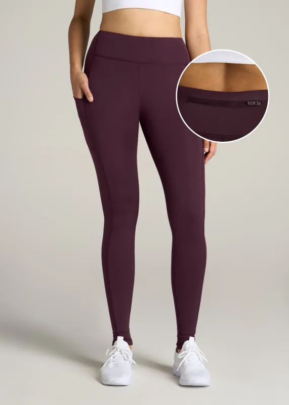 Women's Active Tall Leggings with Pockets in Purple Dahlia sold by American Tall