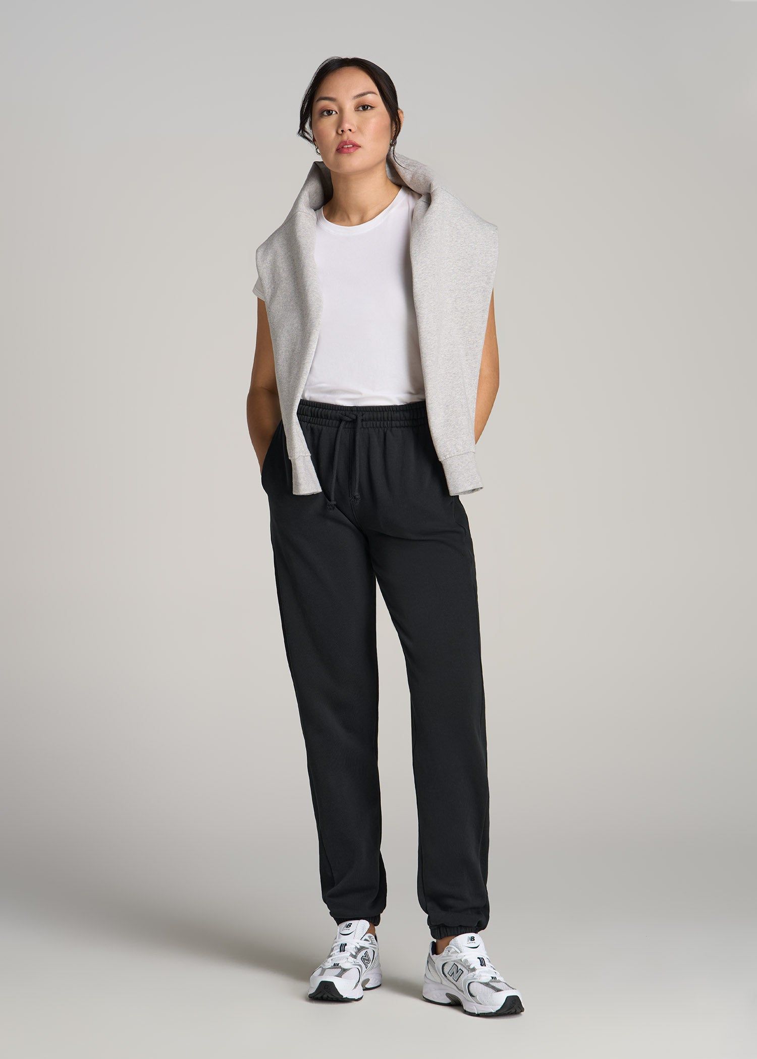 Wearever Fleece Regular Fit Sweatpants for Tall Women in Vintage Black sold by American Tall product image thumbnail 4