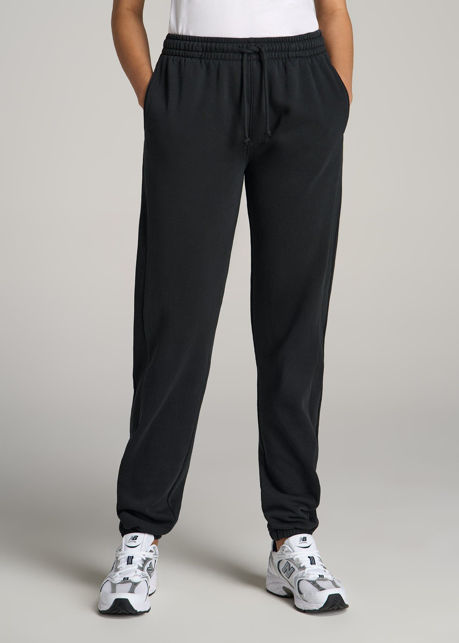 Wearever Fleece Regular Fit Sweatpants for Tall Women in Vintage Black sold by American Tall