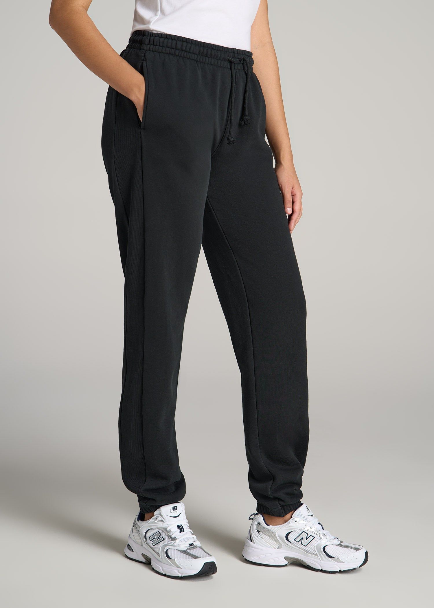 Wearever Fleece Regular Fit Sweatpants for Tall Women in Vintage Black sold by American Tall product image thumbnail 3