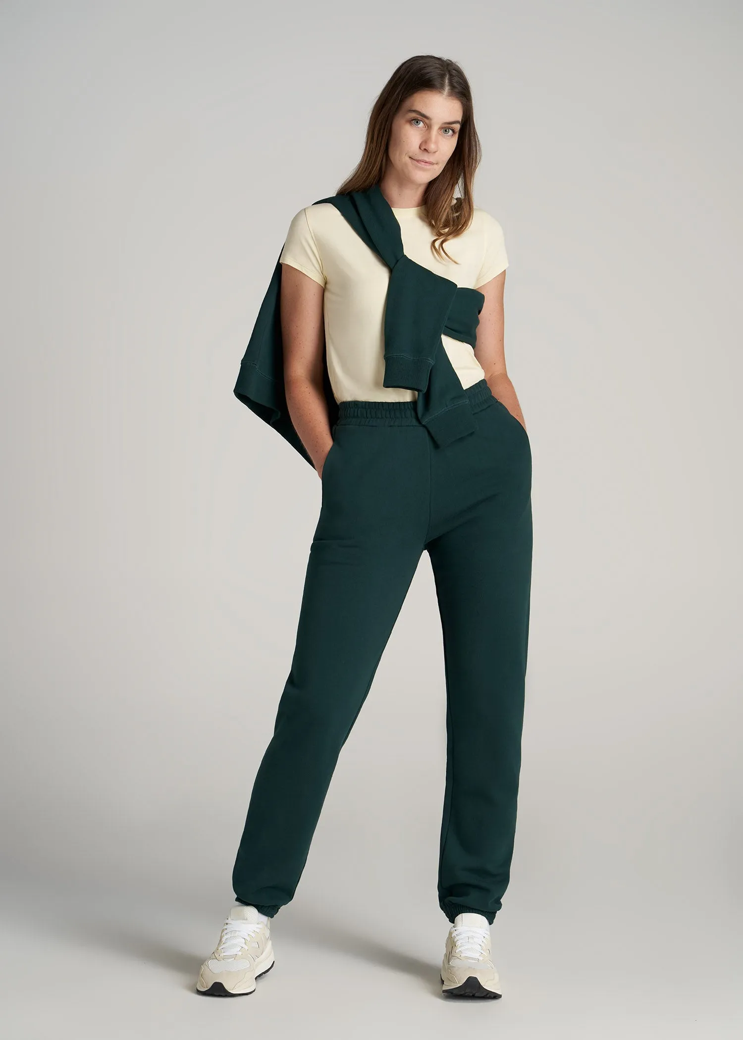Wearever Fleece Relaxed Sweatpants for Tall Women in Emerald sold by American Tall product image thumbnail 4