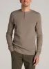 Double Honeycomb Thermal Long-Sleeve Henley Shirt for Tall Men in Dark Sand sold by American Tall