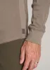 Double Honeycomb Thermal Long-Sleeve Henley Shirt for Tall Men in Dark Sand sold by American Tall