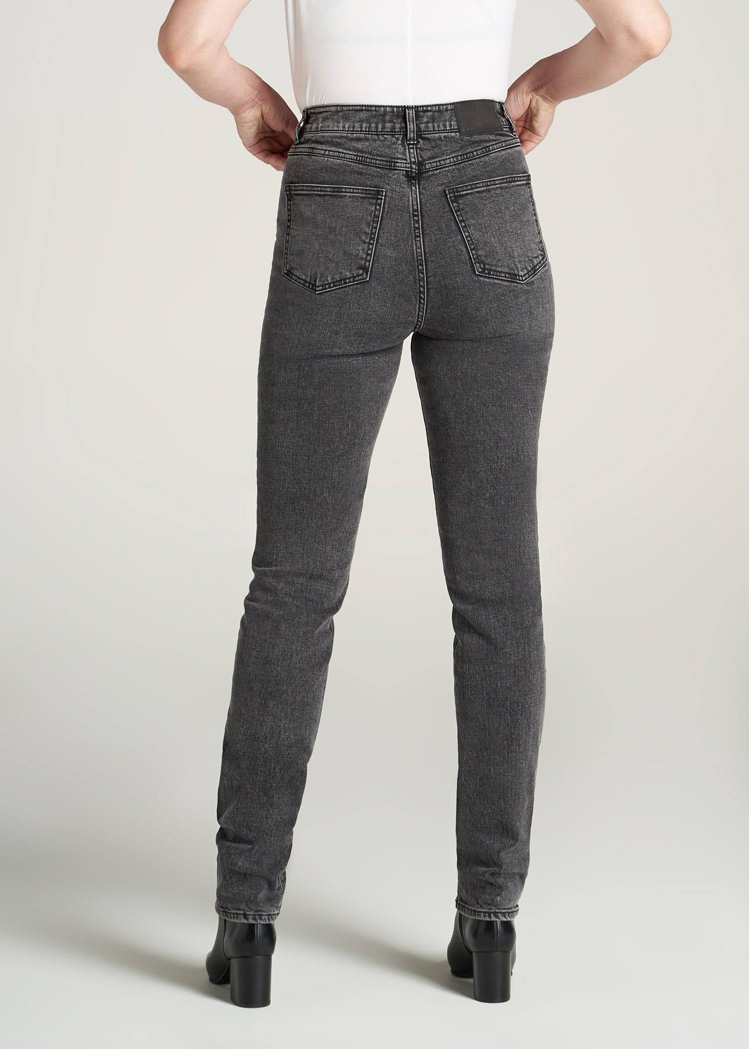The Lola - Stretch Slim-Fit Tall High Waisted Jeans for Tall Women in Black Stone Wash sold by American Tall product image thumbnail 5