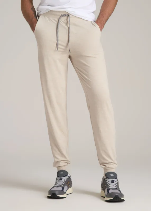 Weekender Stretch Lounge Joggers for Tall Men in Stone Heather sold by American Tall