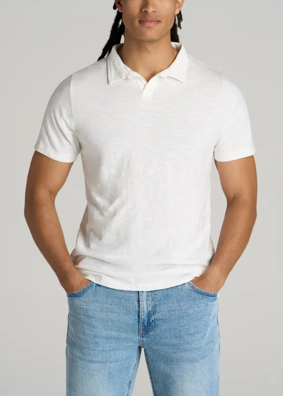 Slub Men's Tall Polo Shirt in Ecru sold by American Tall
