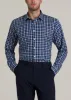 Oskar Button-Up Dress Shirt for Tall Men in Navy and Grey Grid sold by American Tall