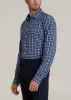 Oskar Button-Up Dress Shirt for Tall Men in Navy and Grey Grid sold by American Tall