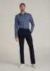 Oskar Button-Up Dress Shirt for Tall Men in Navy and Grey Grid sold by American Tall